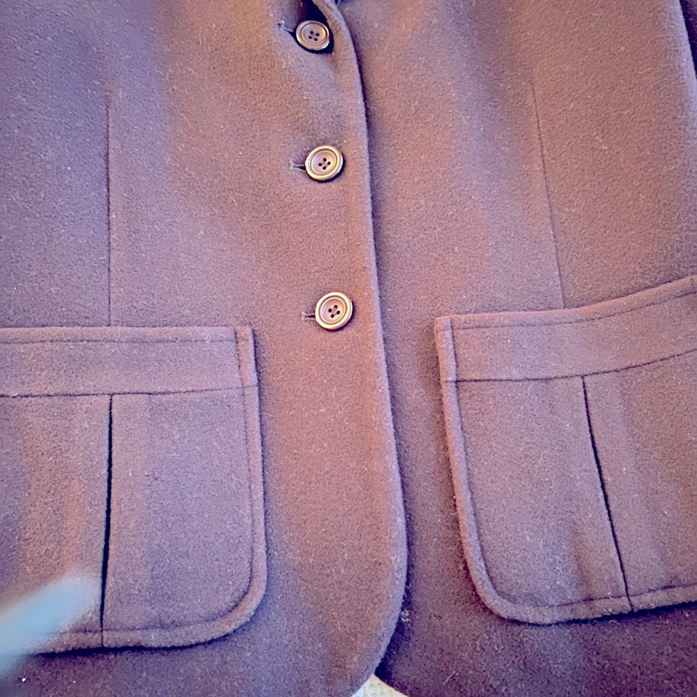 Classic Deep Purple Wool Blazer. Vintage. Size 10. Short/boxy fit.
